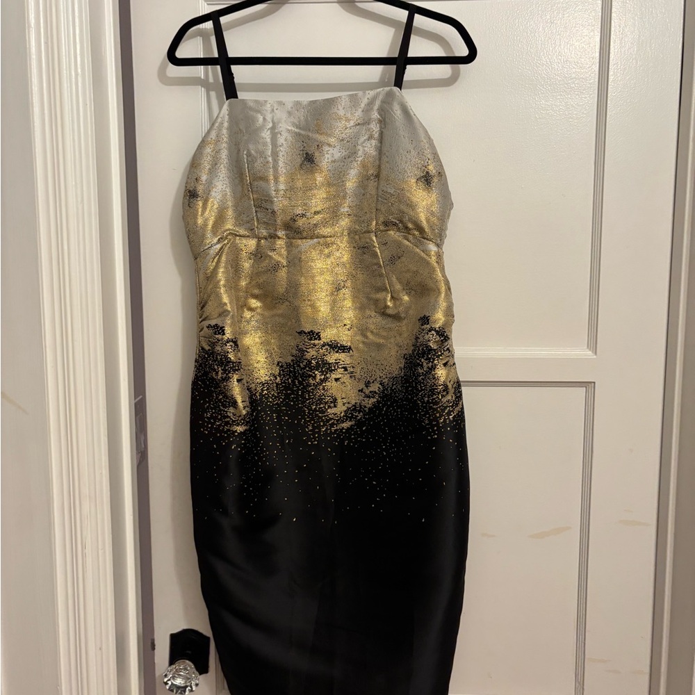 Little Mistress maternity dress in Gold and Black
